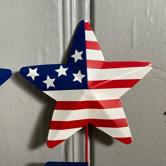 NWT- Set of 5- Welcome Gnomes & 3 Patriotic Stars 🇺🇸 Metal Yard Stakes - Picture 7 of 17